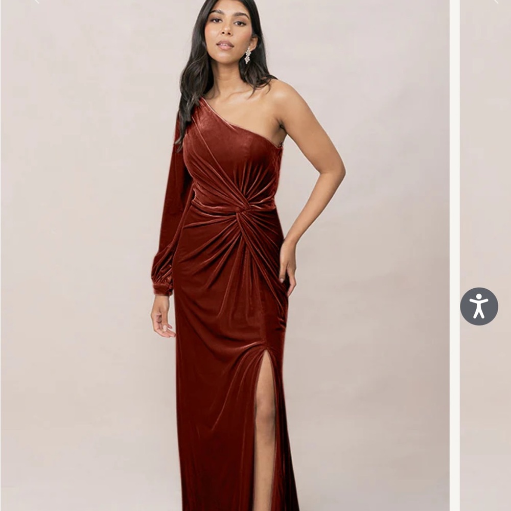 Elegant One-Shoulder Burgundy Dress